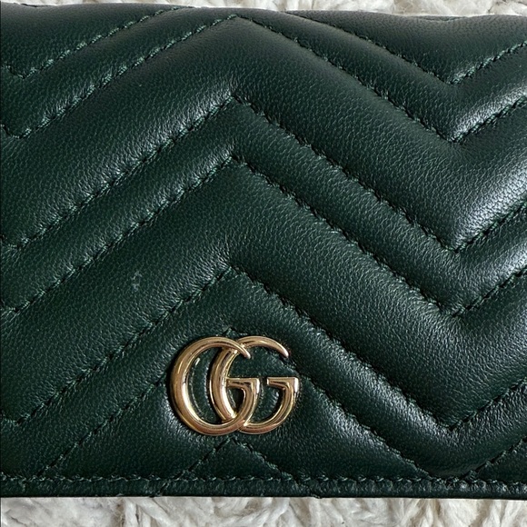 Gucci Dark Green Quilted Leather Wallet - Picture 9 of 12